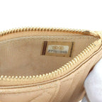 Chanel Quilted Coin Case Fragment Caviar Leather Beige CC Logo — view 8