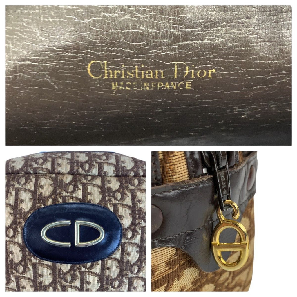Dior Trotter Beige Brown Gold Canvas Shoulder — view 3