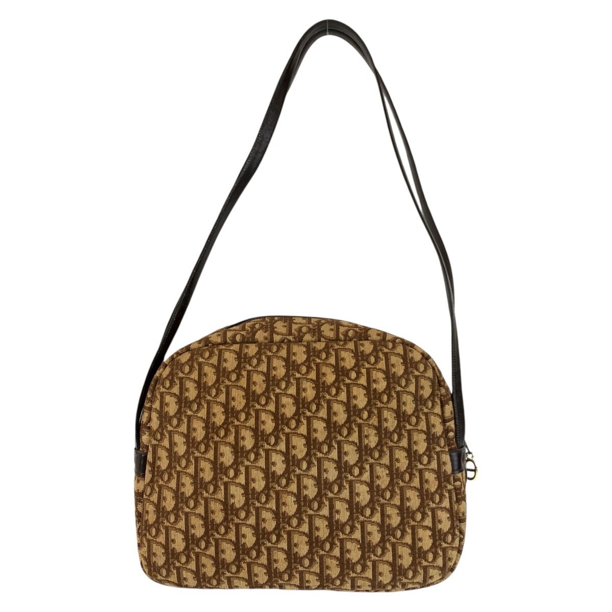 Dior Trotter Beige Brown Gold Canvas Shoulder — view 2