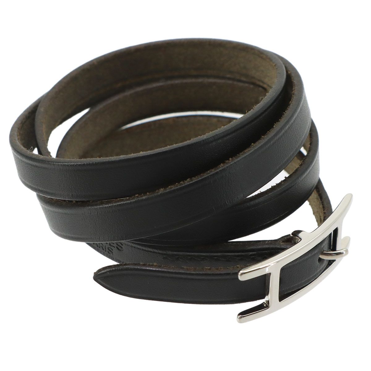 Hermes Hapi 3 Bracelet Swift Black Silver — view 3