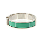 Hermes Clic PM Bangle Green Silver Bracelet — view 3