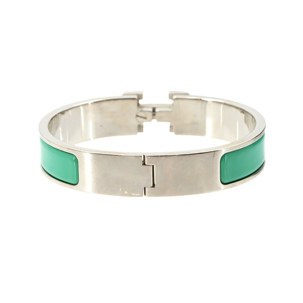 Hermes Clic PM Bangle Green Silver Bracelet — view 2