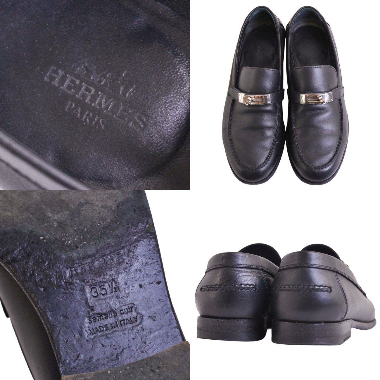 Hermes Loafers Destin Moccasins Kelly Gold — view 9
