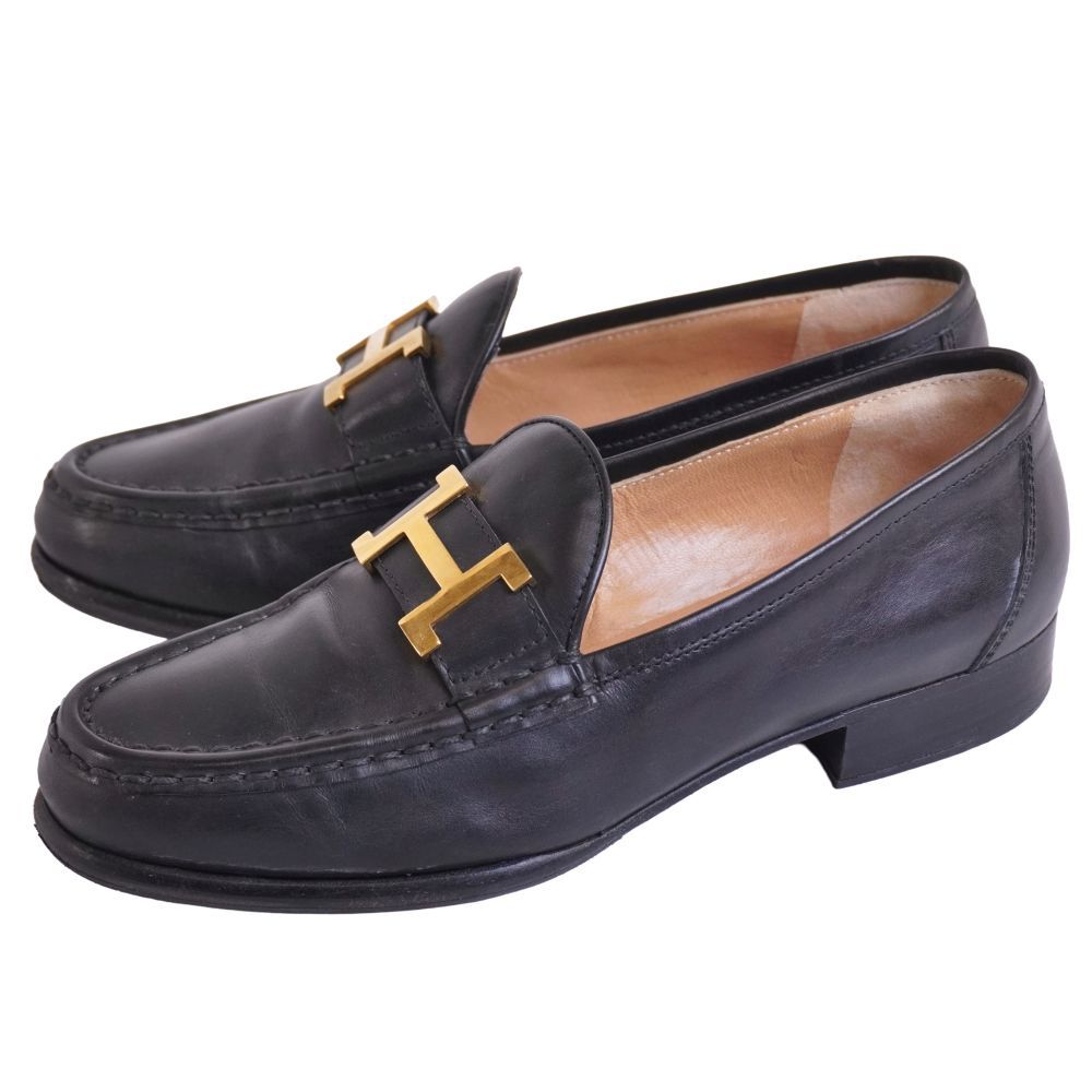 Hermes Loafers Moccasins Heels Constance Logo — view 2