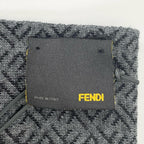 Fendi Wool Micro Zucca Pattern Scarf Gray — view 5