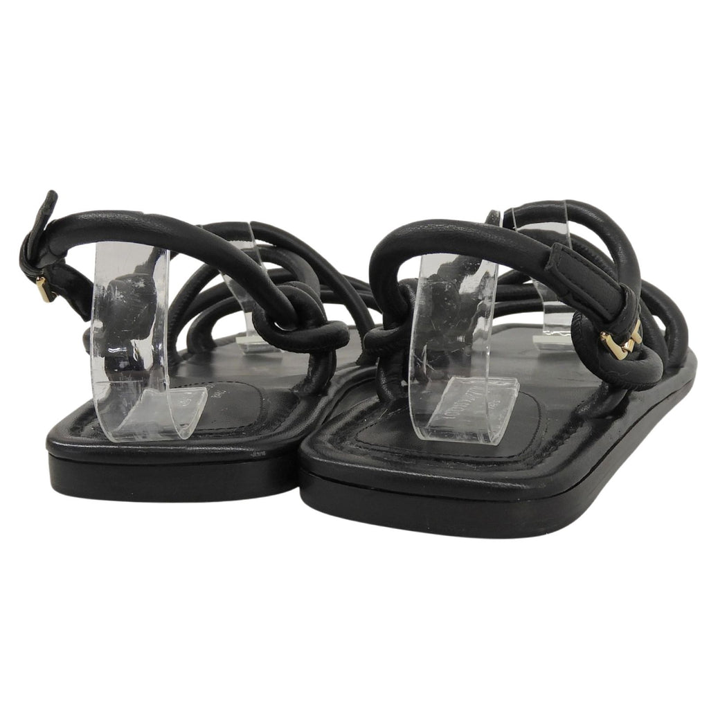 Louis Vuitton Square Toe Back Strap Flat Leather Sandals Black — view 4
