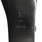 Louis Vuitton Square Toe Back Strap Flat Leather Sandals Black — view 8