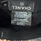 Chanel 22k Wool Alpaca Blend CC Logo Plaid Ribbon Tweed Bucket Hat Gray Pink — view 7