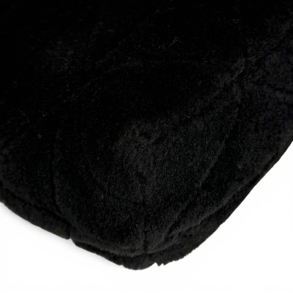 Prada Triangle Logo 2-Way Shearling Fur Shoulder Bag Black — view 8