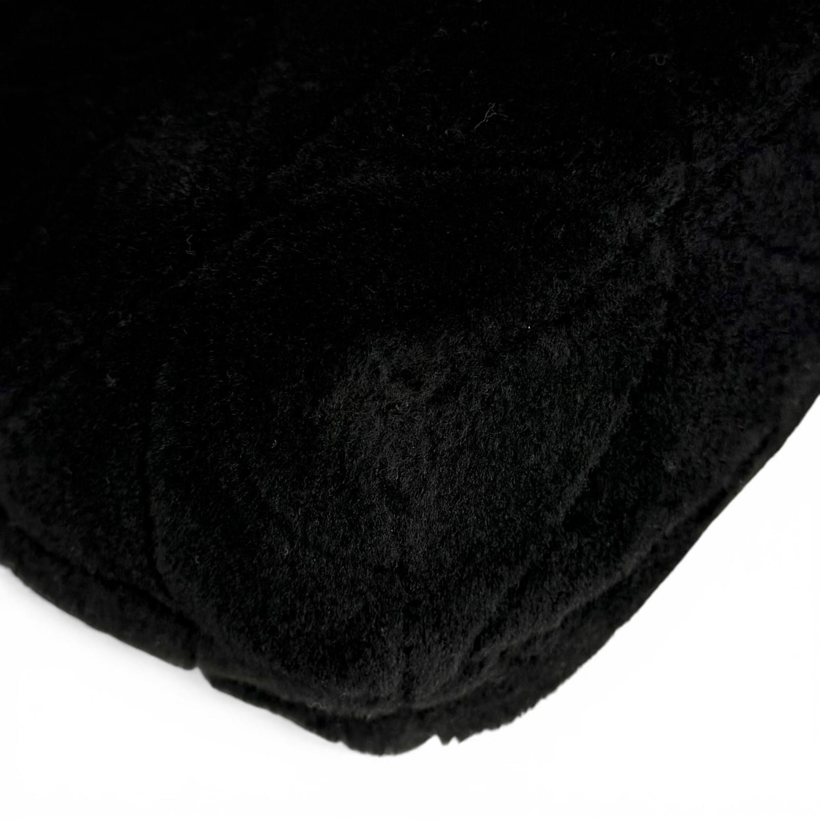 Prada Triangle Logo 2-Way Shearling Fur Shoulder Bag Black — view 8