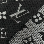 Louis Vuitton Echarpe Logo Mania Shine Wool Silk Scarf Black — view 5