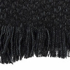 Chanel Cashmere 80% CC Logo Embroidery Large Shawl Scarf Black Light Blue — view 5