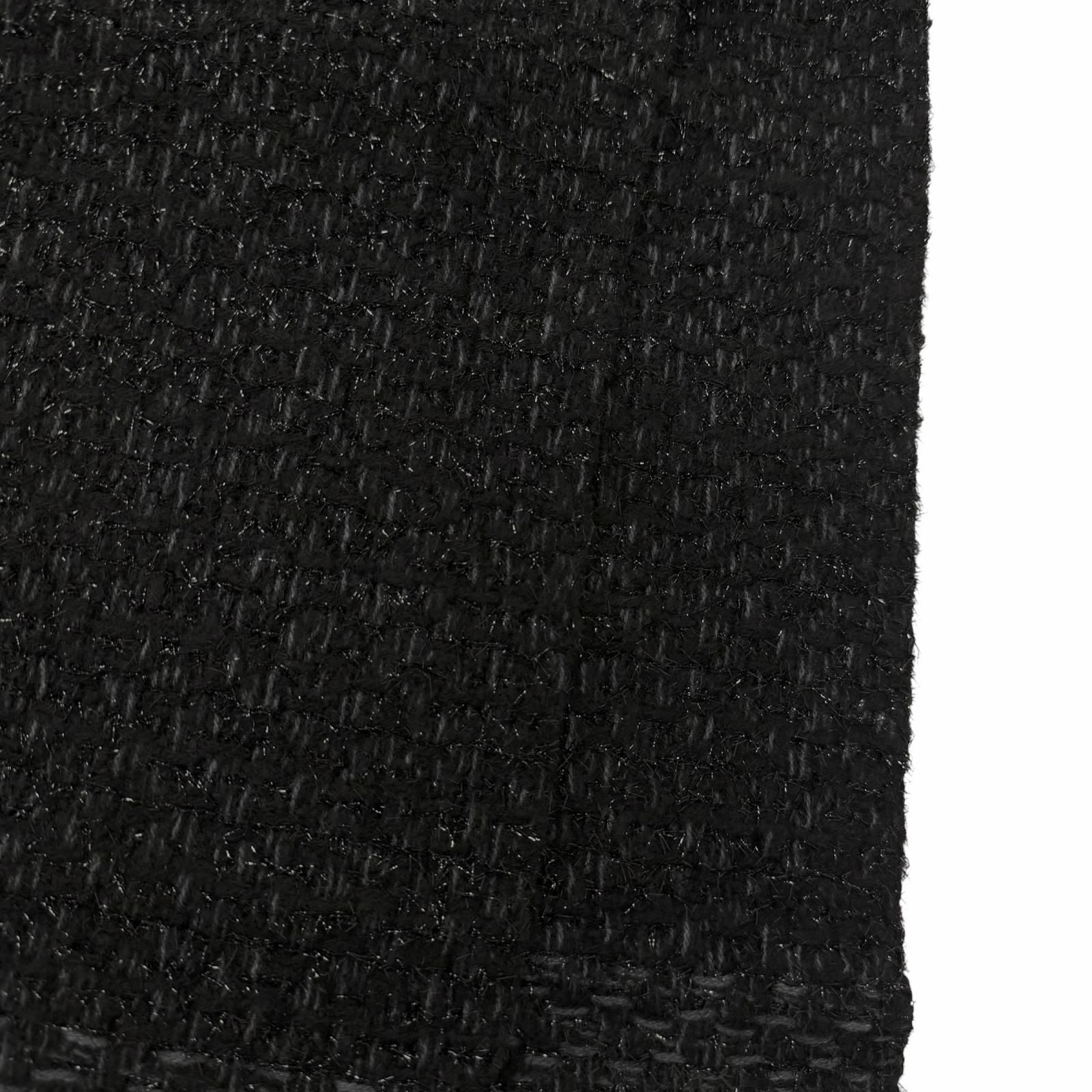 Chanel Cashmere 80% CC Logo Embroidery Large Shawl Scarf Black Light Blue — view 4