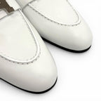 Hermes Moccasins Paris Silver Leather Loafers White — view 8