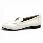 Hermes Moccasins Paris Silver Leather Loafers White — view 5