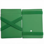 Dior Magic Wallet Calfskin Leather Clover Embossed Bifold Card Case Green — view 6