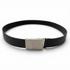 Gucci Logo Buckle Dull Finished Leather Belt Silver Black — view 2