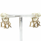 Dior Tribales Tribal Earrings for Both Ears Logo Resin Pearl Rhinestone Gold — view 3