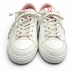Louis Vuitton Charlie Line LV Logo Lace Up Leather Low Cut Sneakers White Pink — view 4