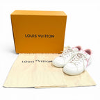 Louis Vuitton Charlie Line LV Logo Lace Up Leather Low Cut Sneakers White Pink — view 2