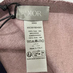 Dior Homme Silk 100% CD Logo Embroidery Fringe Scarf Shawl Pink — view 7