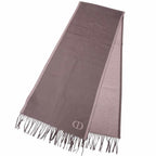 Dior Homme Silk 100% CD Logo Embroidery Fringe Scarf Shawl Pink — view 3