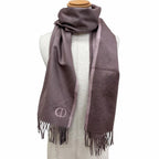 Dior Homme Silk 100% CD Logo Embroidery Fringe Scarf Shawl Pink — view 2