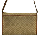 Celine Shoulder Bag Macadam Pattern Beige Brown Leather — view 3