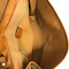 Celine Shoulder Bag Macadam Pattern Beige Brown Leather — view 7