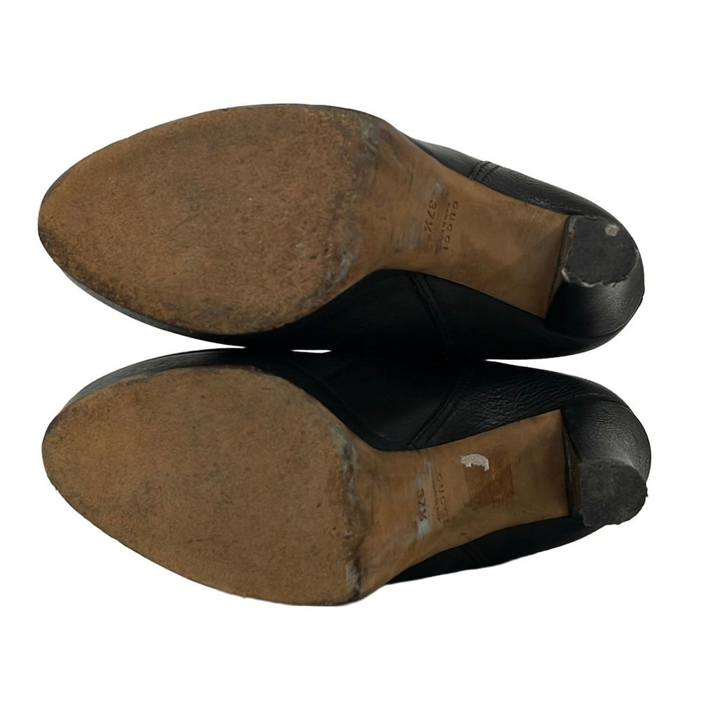 Gucci Long Boots 37.5 Black Tassel Leather — view 4