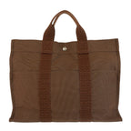 Hermes Her Line Brown Silver Polyamide Tote