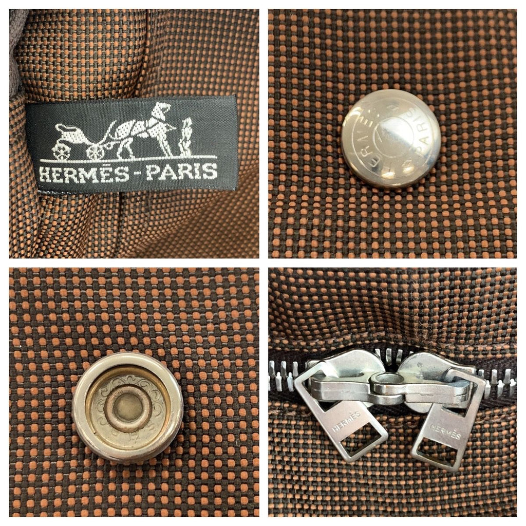Hermes Her Line Brown Silver Polyamide Tote — view 3