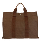 Hermes Her Line Brown Silver Polyamide Tote — view 2