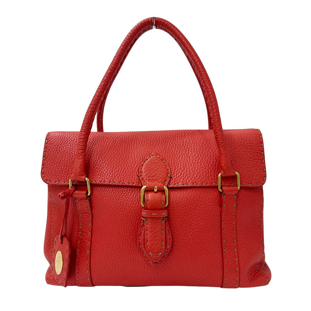 Fendi Bag Handbag Leather Linda Red Vibrant