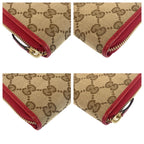 Gucci Beige Red Gold GG Canvas Wallet — view 6