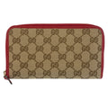 Gucci Beige Red Gold GG Canvas Wallet