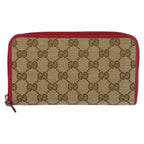 Gucci Beige Red Gold GG Canvas Wallet