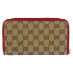Gucci Beige Red Gold GG Canvas Wallet — view 2