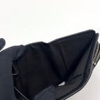 Prada Saffiano Triangle Leather Black Trifold Wallet Silver — view 7