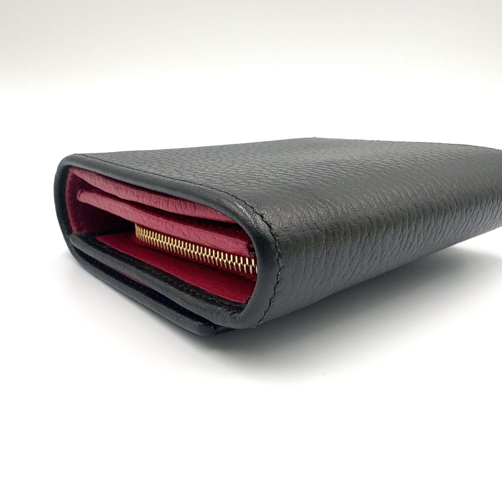 Gucci GG Marmot Leather Black Bordeaux Bifold Wallet Gold — view 7