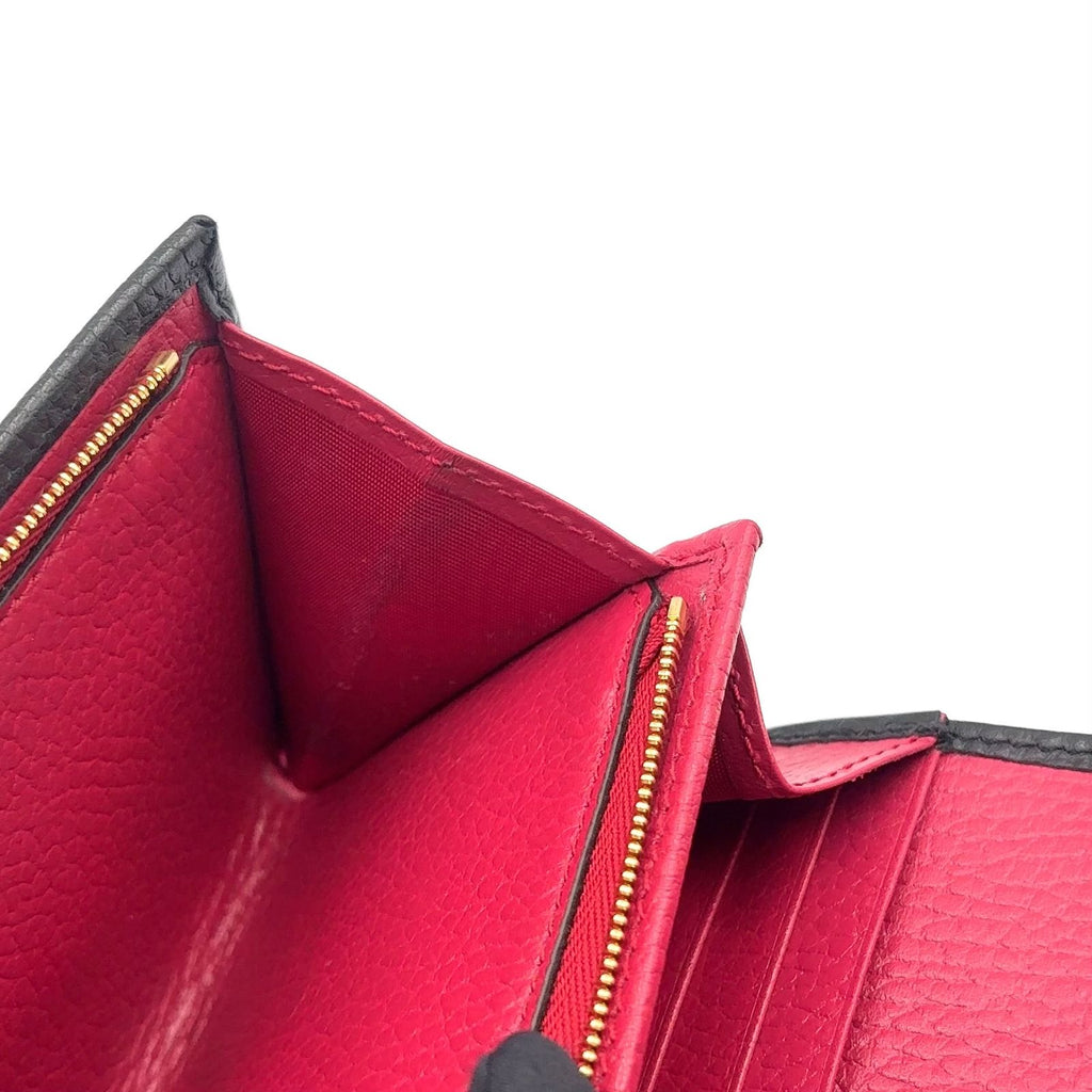 Gucci GG Marmot Leather Black Bordeaux Bifold Wallet Gold — view 9