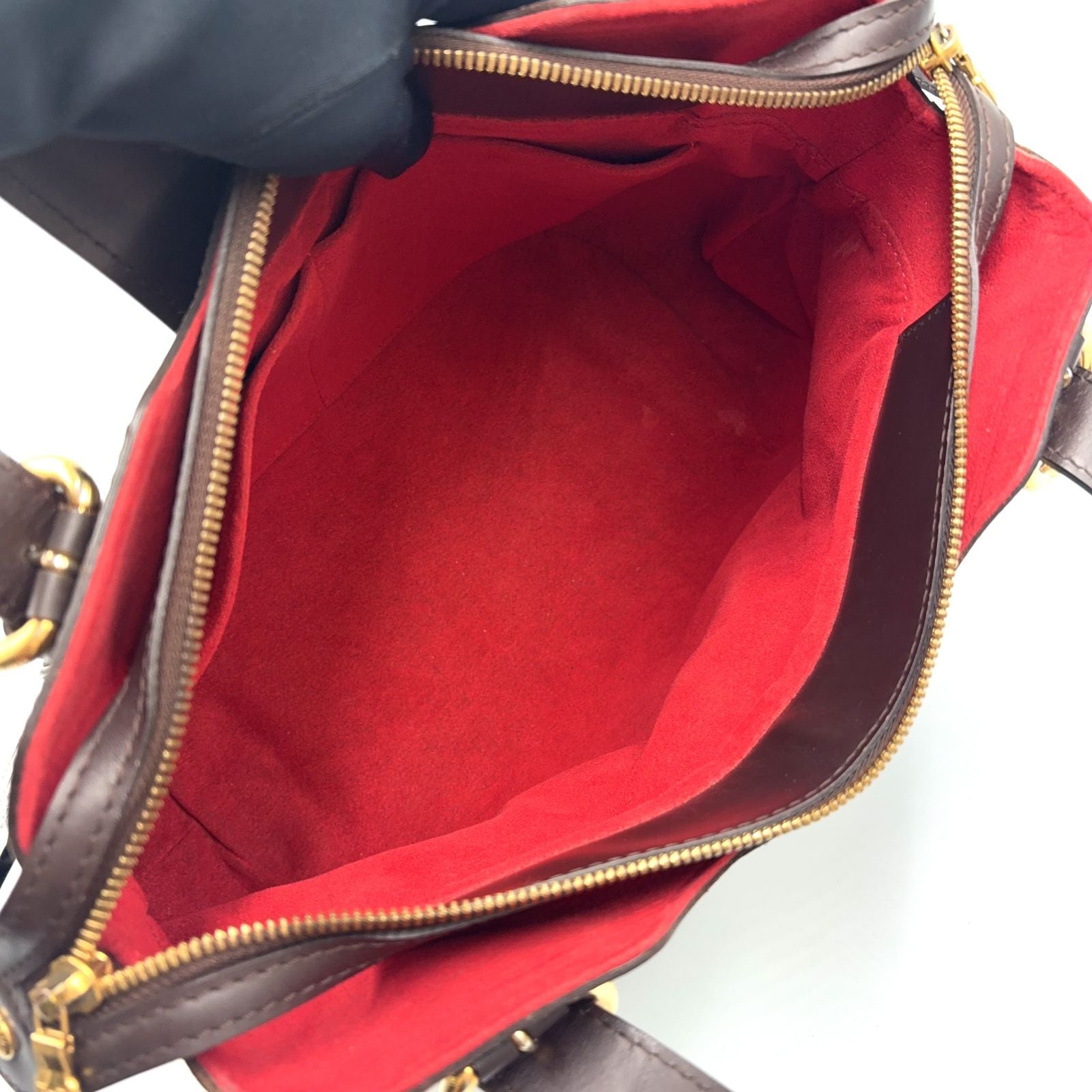 Louis Vuitton Sistine PM Damier Ebene Leather Brown Handbag Gold — view 3