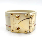 Louis Vuitton Bracelet Cellule Leather Ivory Gold Bangle — view 5