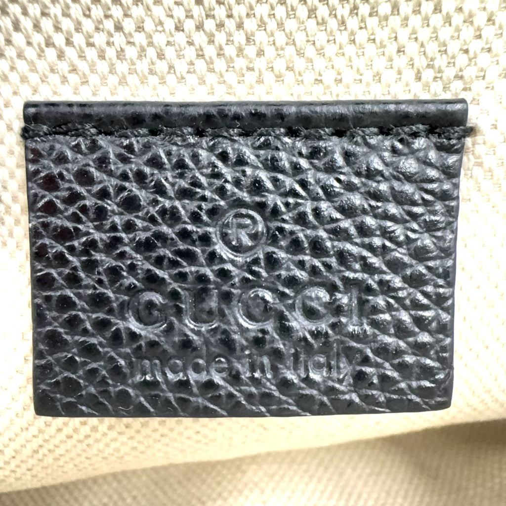 Gucci Logo Print Small Belt Bag Sherry Line Leather Black — view 4