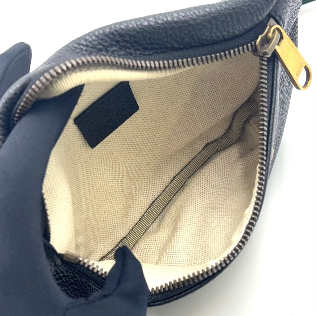 Gucci Logo Print Small Belt Bag Sherry Line Leather Black — view 3