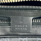 Gucci GG Supreme Sherry Line Leather Black Belt Bag Silver — view 4