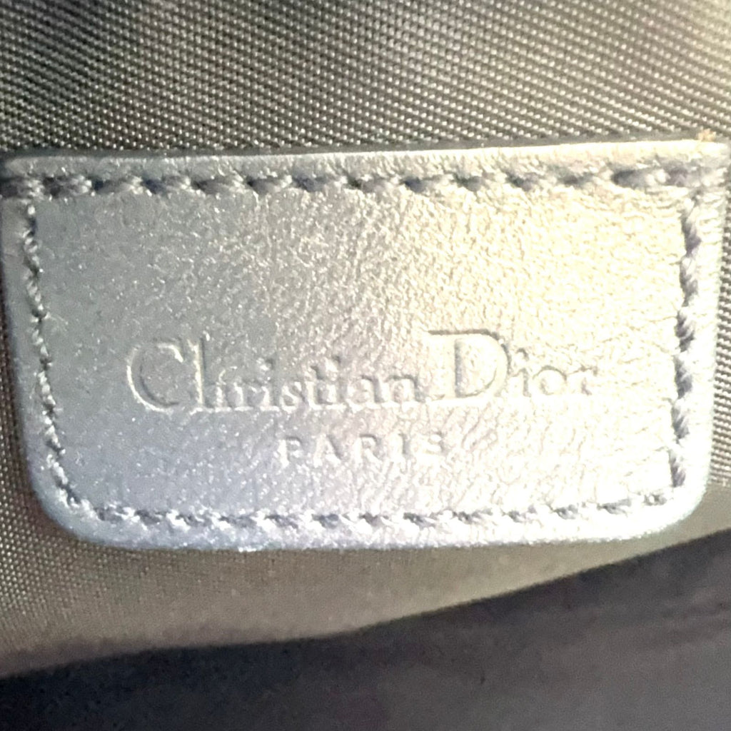 Dior Trotter Saddle Leather Canvas Navy Handbag Gold — view 4