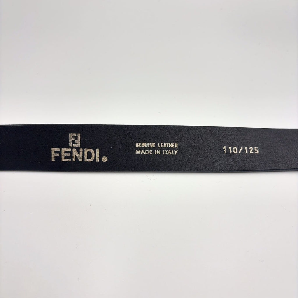 Fendi Limited Mamma Buckle Leather Black Belt Silver — view 3