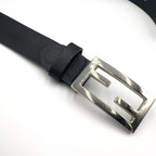 Fendi Limited Mamma Buckle Leather Black Belt Silver — view 8