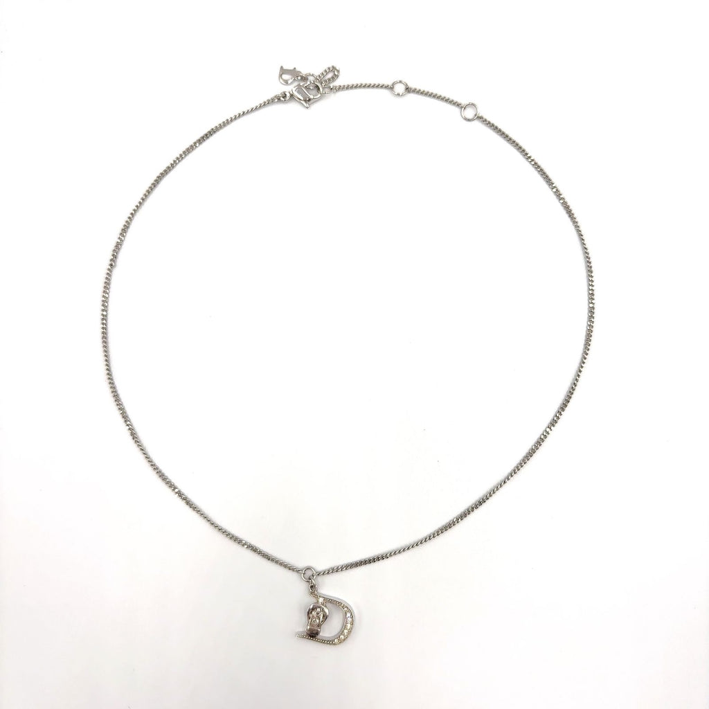 Dior Limited Belt Motif D Logo Rhinestone Metal Color Stone Clear Silver — view 3